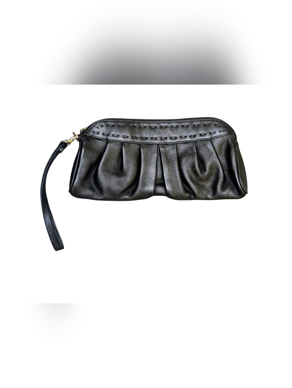 Vintage Donna Elena Black Leather Clutch